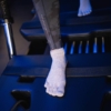 Toesox Grip Sock Heather Grey, Close Toe